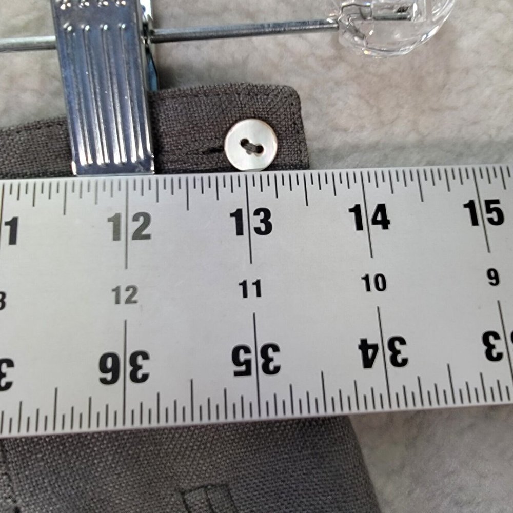 Vintage Liz Claiborne Gray Pure Linen High Waist Pleated Unique Pencil Skirt - Picture 6 of 12